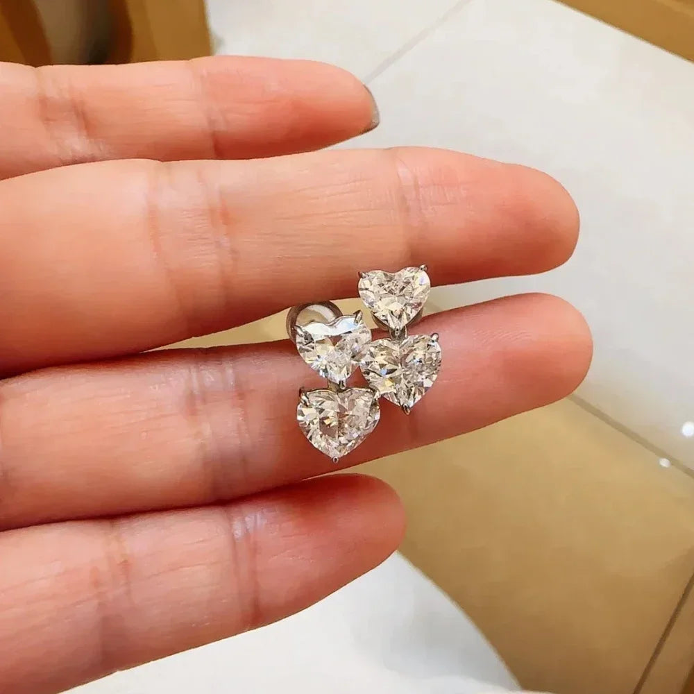 Heart Moissanite Earrings