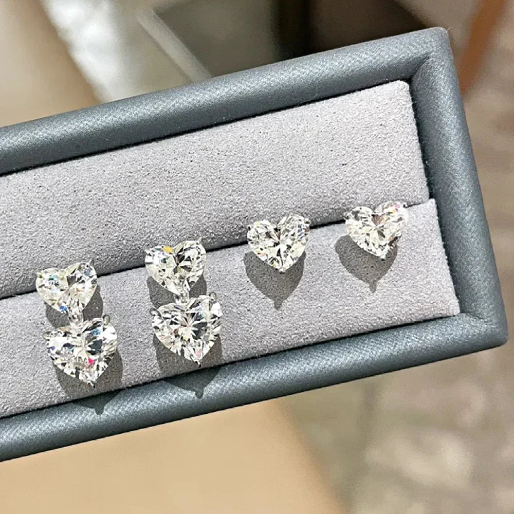 Heart Moissanite Earrings