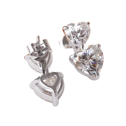 Heart Moissanite Earrings
