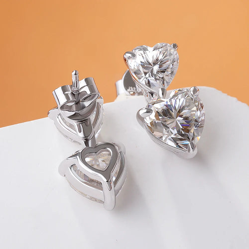 Heart Moissanite Earrings