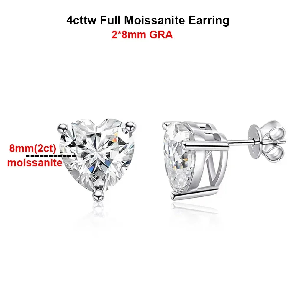 Heart Moissanite Earrings