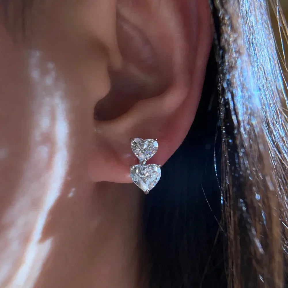 Heart Moissanite Earrings