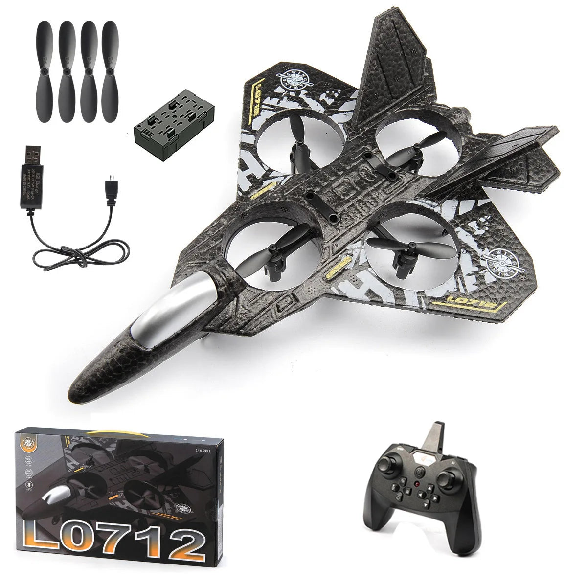 L0712 RC Glider – Beginner-Friendly Plane with Gravity Sensor & LED
