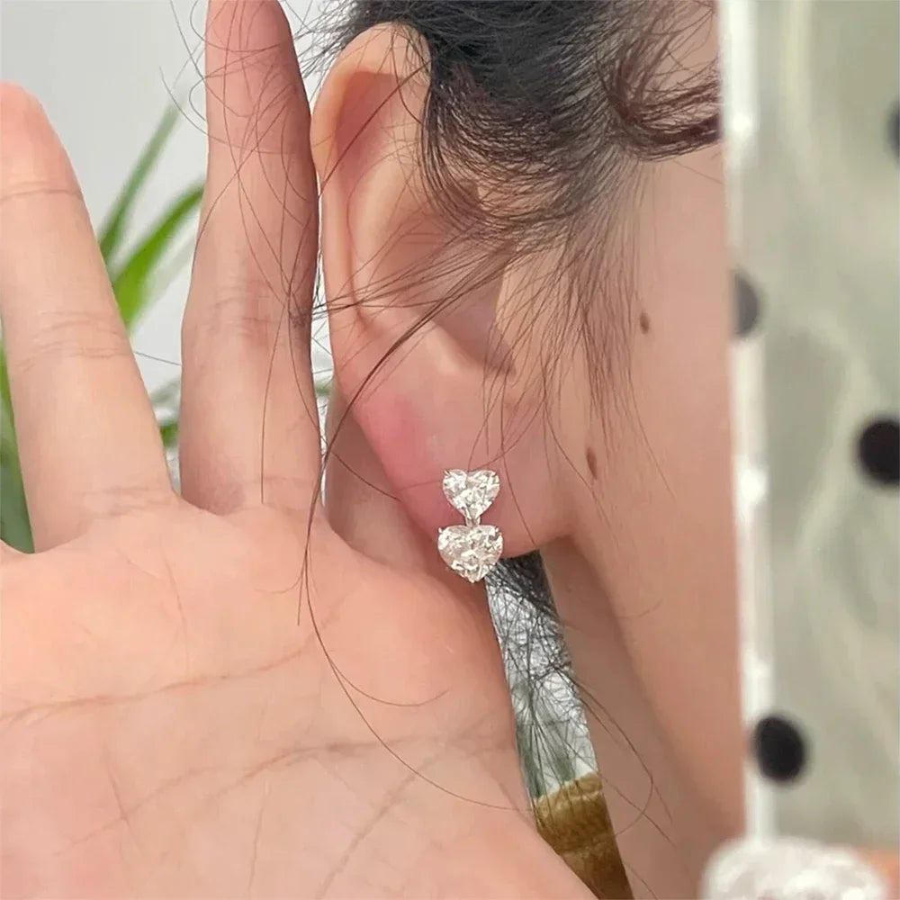 Heart Moissanite Earrings