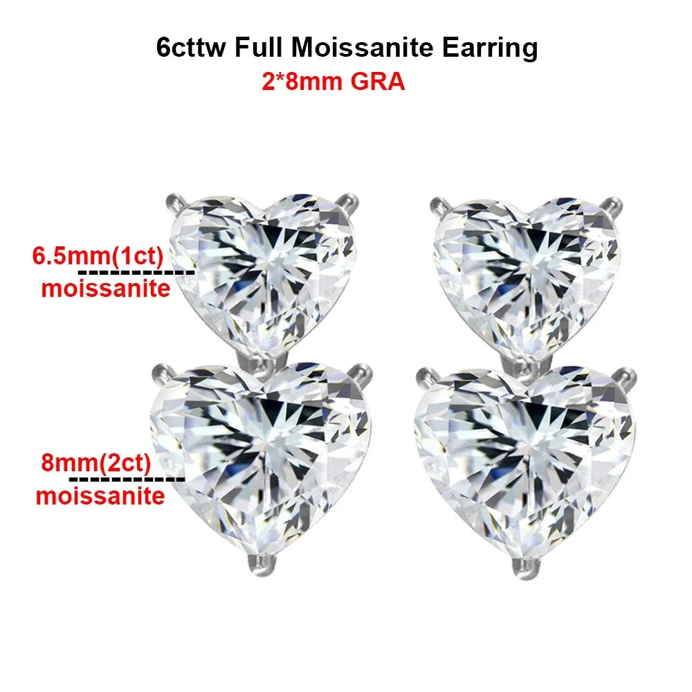 Heart Moissanite Earrings