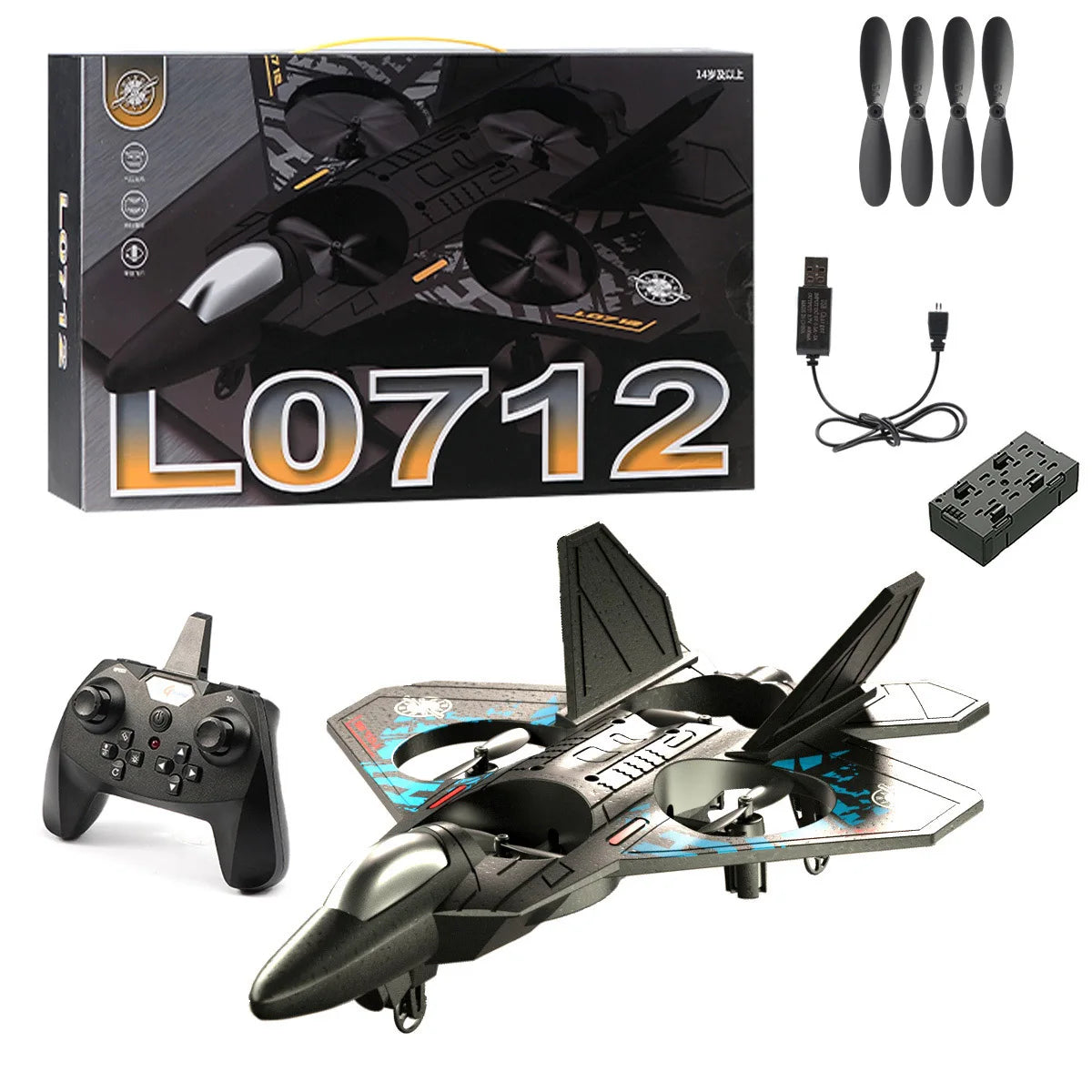 L0712 RC Glider – Beginner-Friendly Plane with Gravity Sensor & LED
