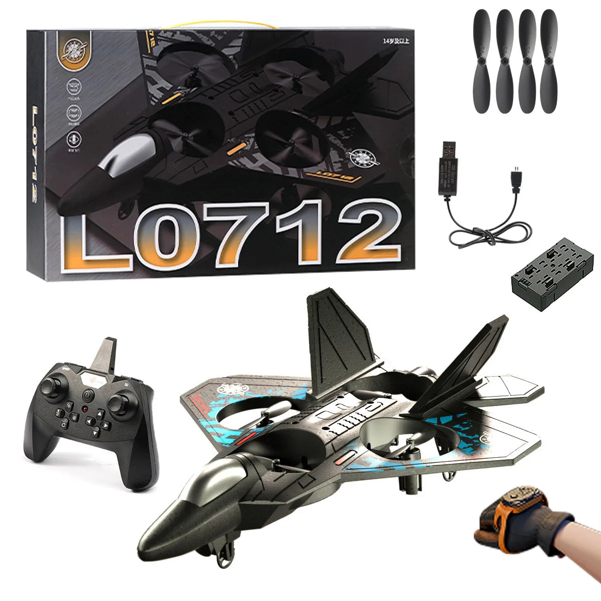 L0712 RC Glider – Beginner-Friendly Plane with Gravity Sensor & LED