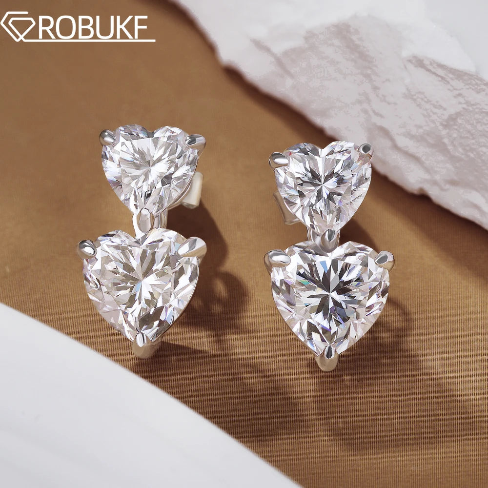 Heart Moissanite Earrings